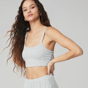 ALO Yoga Light Gray Whisper Ribbed Tank Top